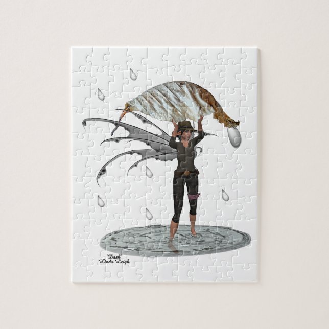 Boy Rain Fairy With Leaf Puzzle (Vertical)