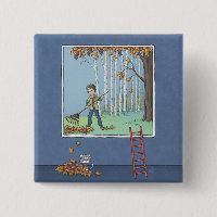  Boy raking leaves  Button
