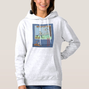 Boy raking leaves hoodie