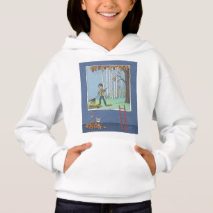 Boy raking leaves hoodie