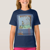 Boy raking leaves  T-Shirt