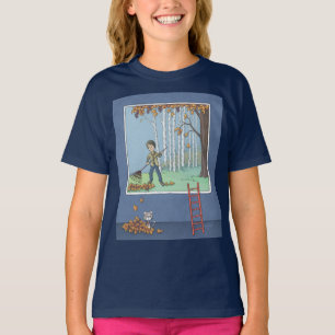 Boy raking leaves T-Shirt