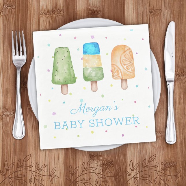 Boy Ready to Pop Summer Baby Shower Napkin (Creator Uploaded)