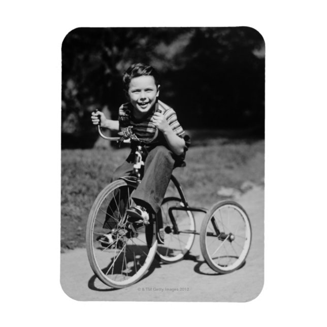 Boy Riding Tricycle Magnet (Vertical)