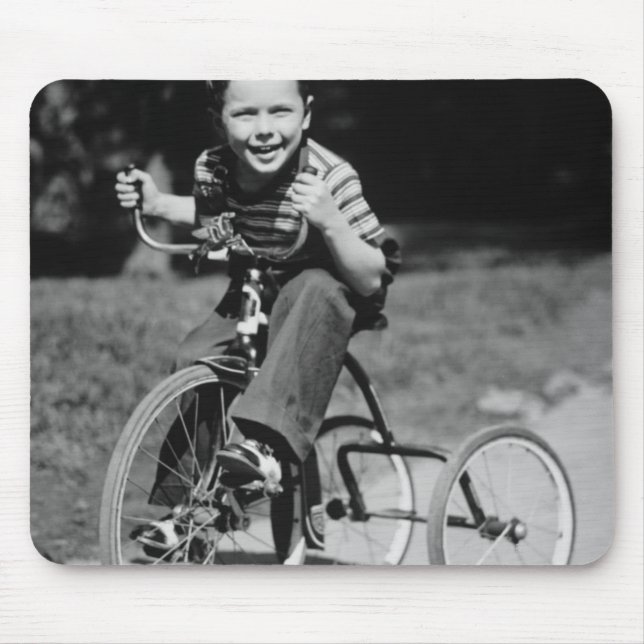 Boy Riding Tricycle Mouse Pad (Front)