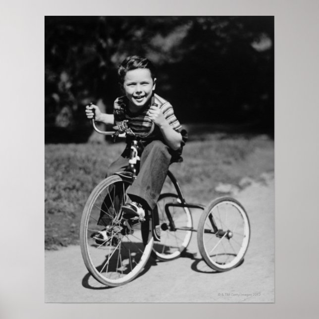 Boy Riding Tricycle Poster (Front)