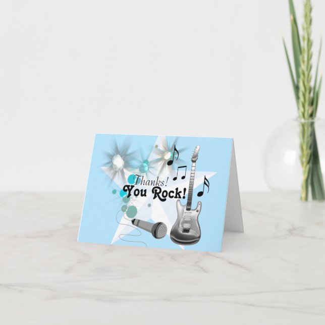 Boy Rock Star Thank You Card (Front)