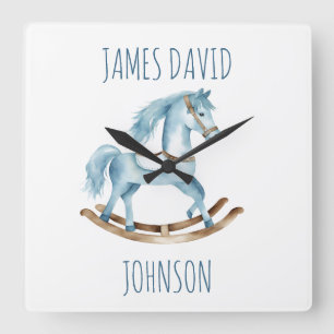 Boy Rocking Horse Baby Nursery Clock