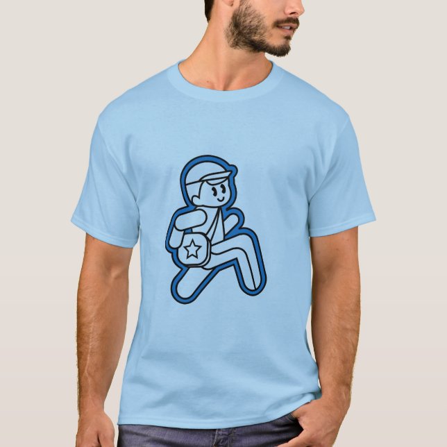 Boy Runs on Blue T-Shirt (Front)