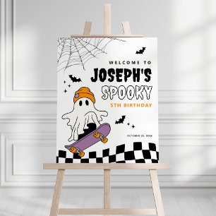 Boy’s Spooky Halloween Birthday Welcome Sign