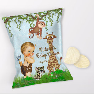 Boy Safari Animals Baby Shower Chip Bag Wrapper