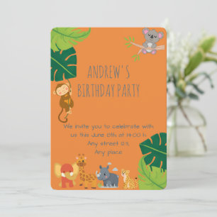 Boy Safari Birthday Invitation