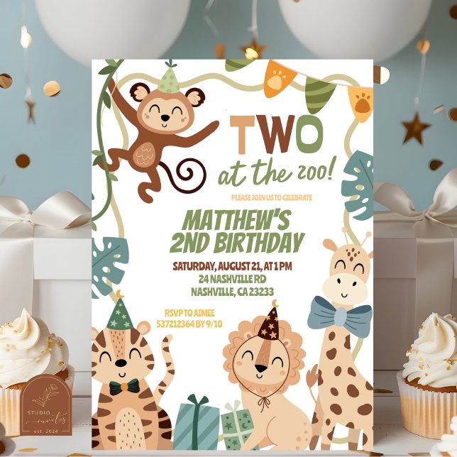 Boy Safari Birthday party animals invitation (Creator Uploaded)
