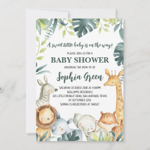 Boy Safari Jungle Baby Shower Invitation