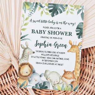 Boy Safari Jungle Baby Shower Invitation