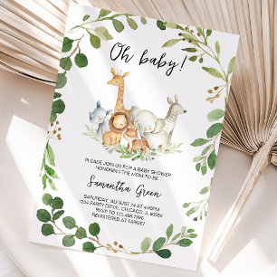 Boy Safari Jungle Baby Shower Invitation