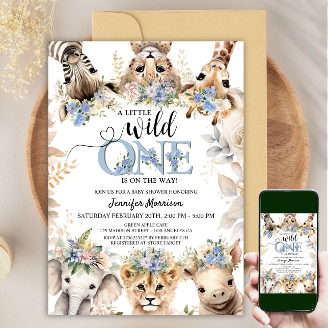 Boy Safari Jungle Baby Shower  Invitation (Creator Uploaded)