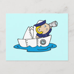 Boy Sailor in Boat Tshirts and Gifts Postcard