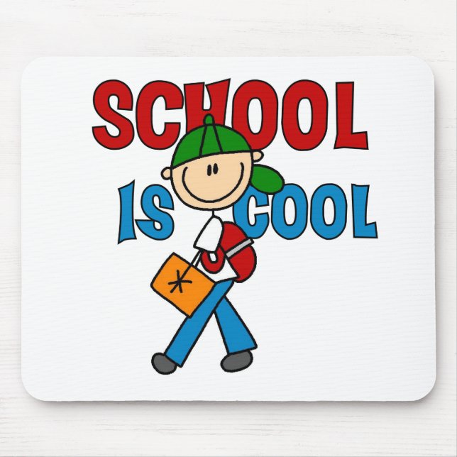 Boy School is Cool Mouse Pad (Front)