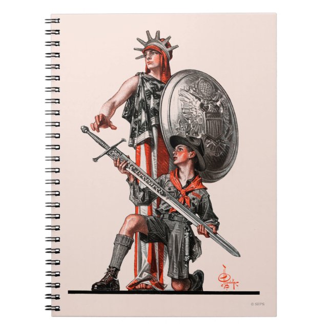 Boy Scout and Liberty Spiral Notebook (Front)