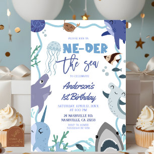 Boy Sea Animals Oneder the sea Birthday invitation