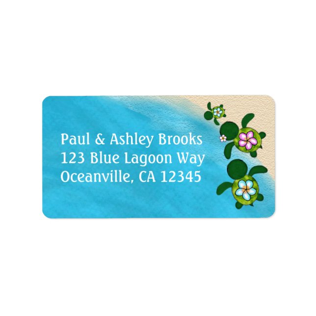 BOY Sea TURTLE Baby Shower Honu 02B Address Labels (Front)