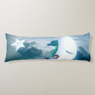 Boy & Seahorse Fishing on the Moon Body Cushion