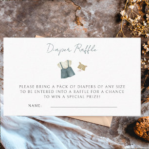 Boy Simple Clothes Watercolor Baby Shower Enclosure Card