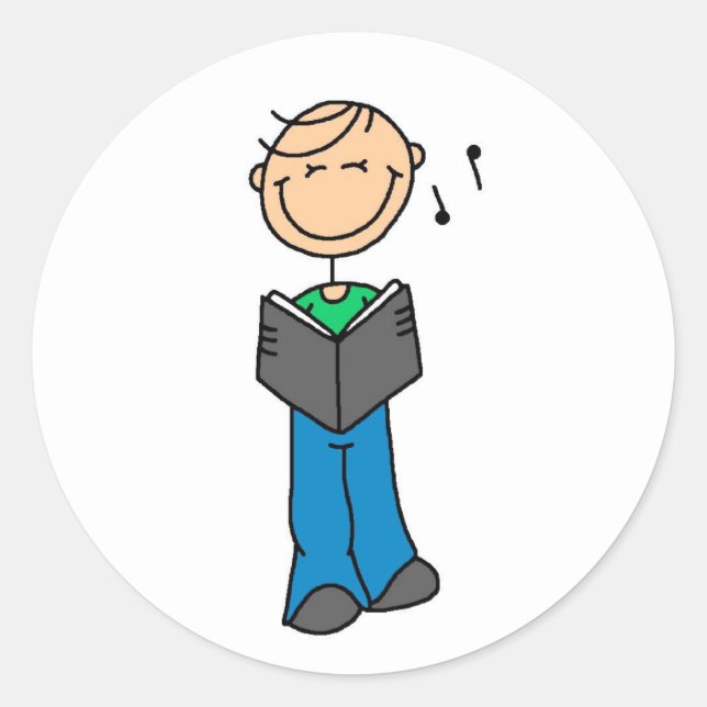 Boy Singing Sticker (Front)