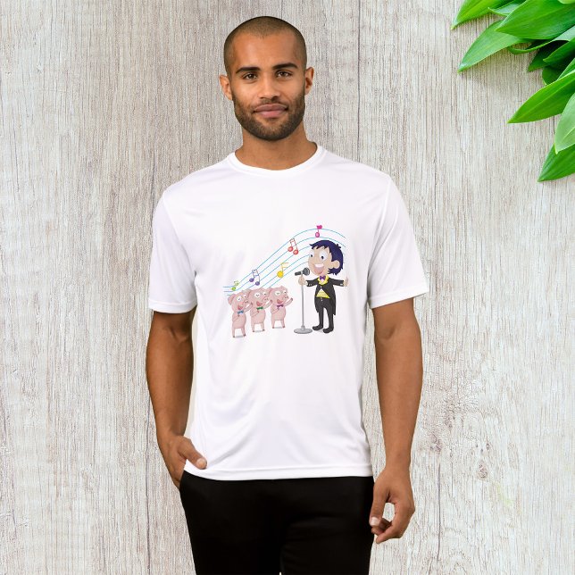 Boy Singing with Three Pigs Choir T-Shirt (Creator Uploaded)