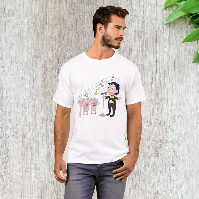 Boy Singing with Three Pigs Choir T-Shirt (Creator Uploaded)