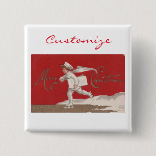Boy Skating Vintage Thunder_Cove Christmas 15 Cm Square Badge