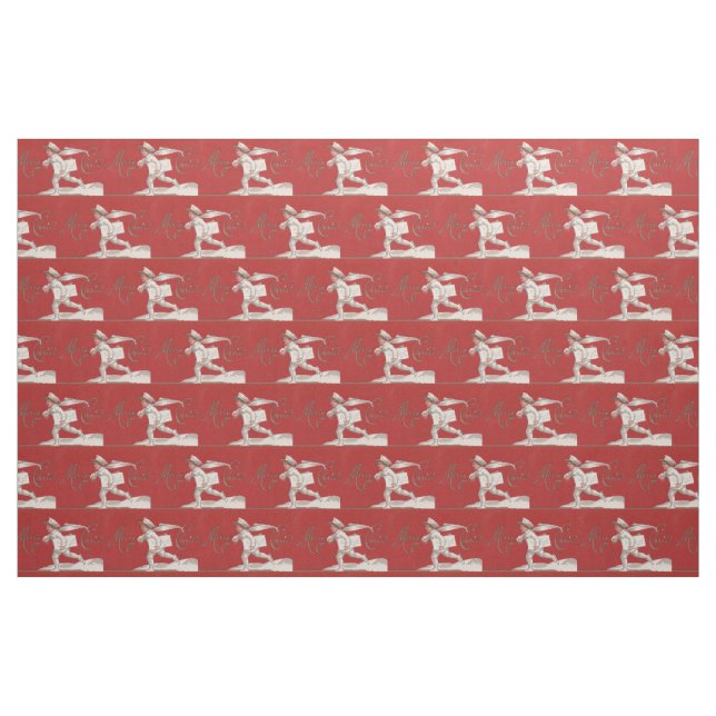 Boy Skating Vintage Thunder_Cove Christmas Fabric (Fat Quarter)