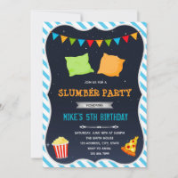 Boy sleepover party invitation