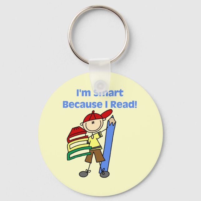 Boy Smart Because I Read Key Ring (Front)