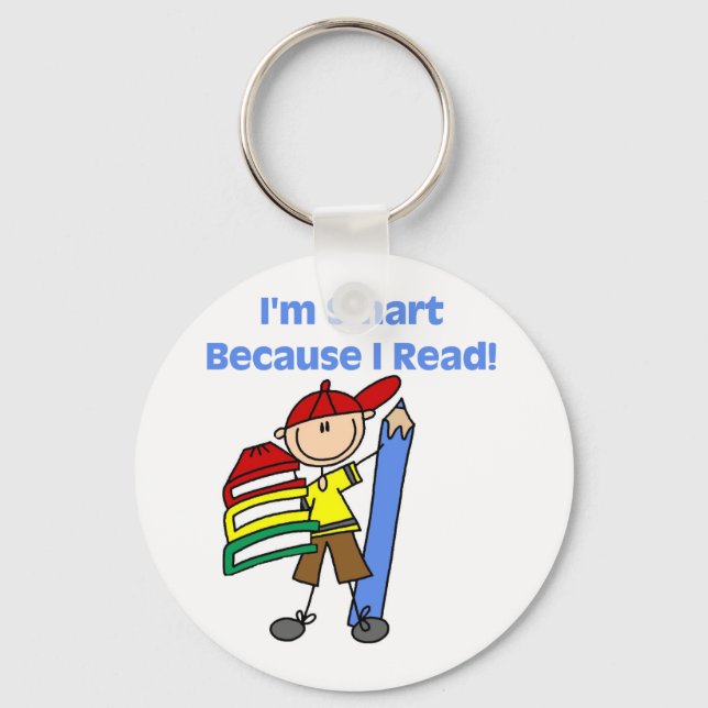 Boy Smart Because I Read Key Ring (Front)