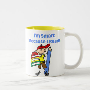 Boy Smart Because I Read Two-Tone Coffee Mug
