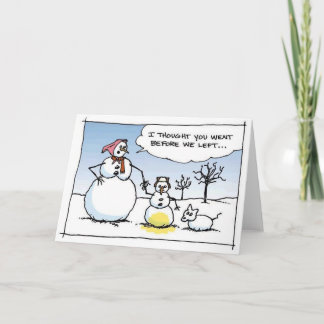 Boy Snowman Pees Funny Greeting Card