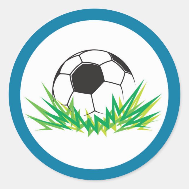 Boy Soccer Birthday Party Stickers (Front)