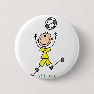 Boy Soccer Player Button