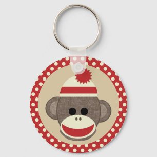 Boy Sock monkey keychain