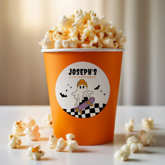 Boy Spooky Halloween Birthday Circle Sticker