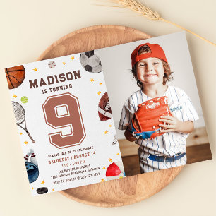 Boy Sports Kids Birthday Invitation