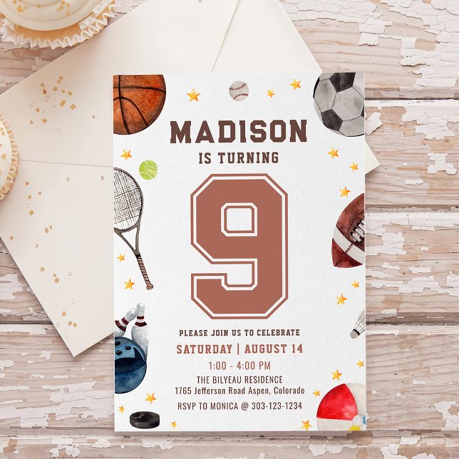 Boy Sports Kids Birthday Invitation (Creator Uploaded)