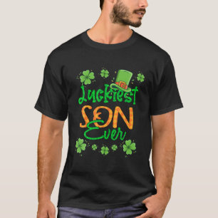 Boy St Patrick Day Luckiest Son Ever St Patricks D T-Shirt