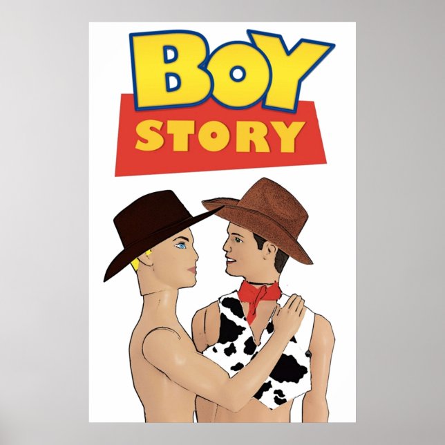Boy Story Funny Gay Interest LGBT Design Gay Art Q Poster (Front)