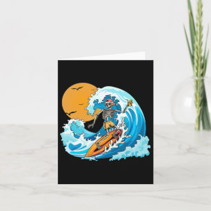 Boy Summer Vacation Skeleton Surfing Hawaii Hawaii Card