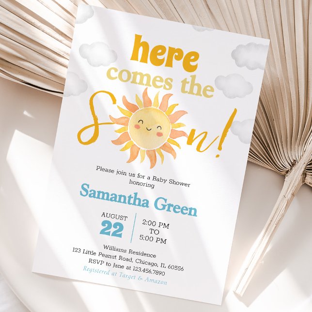 Boy Sunshine Baby Shower Invitation (Creator Uploaded)