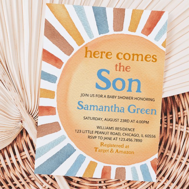 Boy Sunshine Baby Shower Invitation (Creator Uploaded)