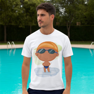 Boy Swimming Mens T-Shirt